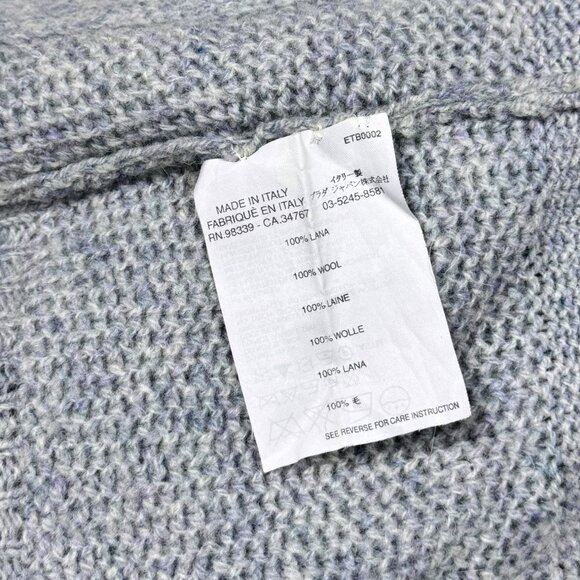 Vintage Prada Wool Cardigan SZ 6  Blue Fitted Preppy Luxury Old Money Preppy - Picture 9 of 12